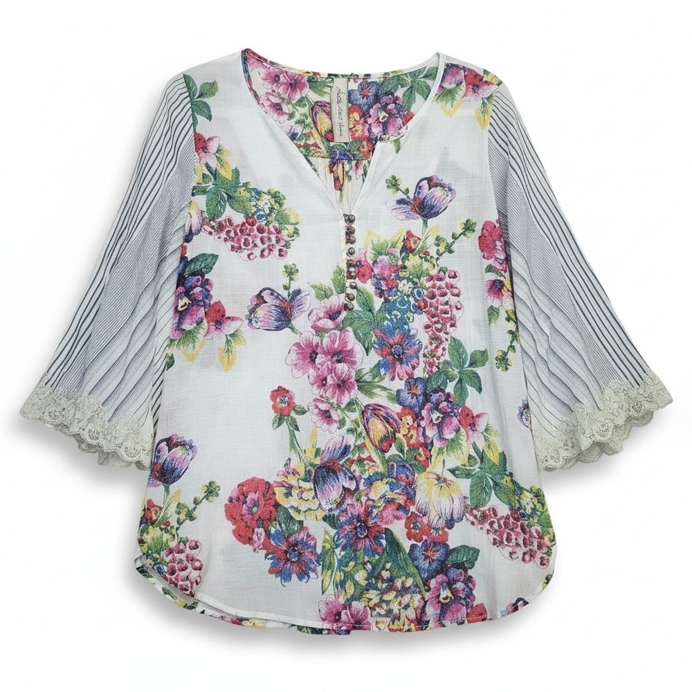 Aratta Antrhopologie‎ Floral Bell Sleeves Top Small Y2K Fairy Fairycore